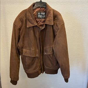 Vintage U2 Wear Me Out M Leather Bomber Jacket Full Zip Distressed Motorcycle